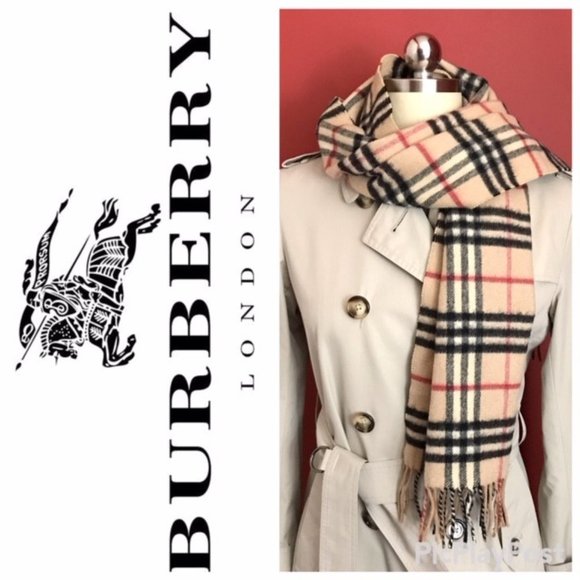 BURBERRY Nova Check Cashmere Scarf - Picture 1 of 4